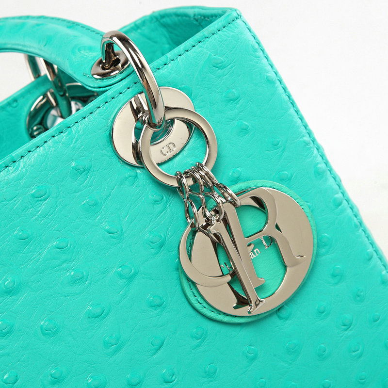 jumbo lady dior ostrich leather D053 green
